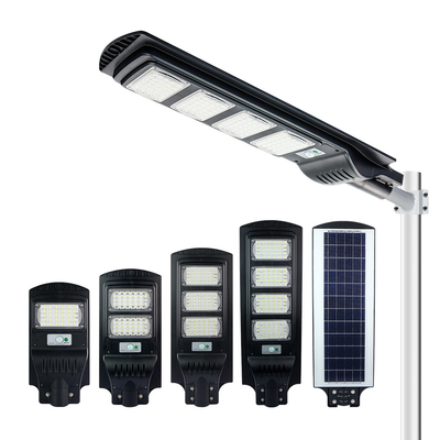 China Fábrica de energia solar tudo em um Solar LED Street Light 12V 50W 100W 150W 200W Sensor de movimento de economia de energia ao ar livre