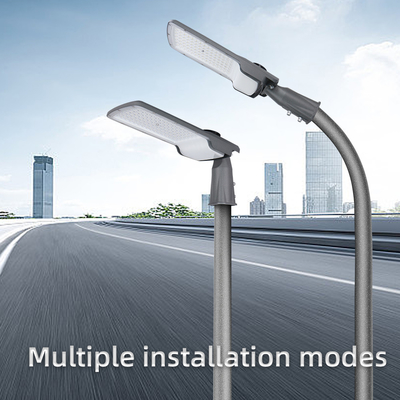 Lâmpada de rua LED de energia eficiente, 155 lumens/watt, corpo de liga de alumínio, IP65 à prova d'água, chips LED de marca, ligação/desligação automática à noite, ideal para artérias urbanas, rodovias, áreas comerciais